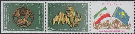 Iran Mi.Nr. Zdr.3105-06 Freundschaft mit Kasachstan, Goldschmuck 