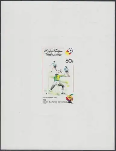 Gabun Mi.Nr. 761V Fußball-WM 1982 Spanien, Spielszene (60)