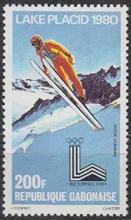 Gabun Mi.Nr. 721 Olympische Winterspiele Lake Placid, Skispringen (200)