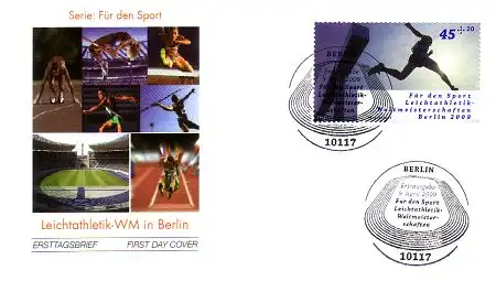 D,Bund Mi.Nr. 2727 Sporthilfe, Leichtathletik-WM Berlin, Hindernislauf (45+20)