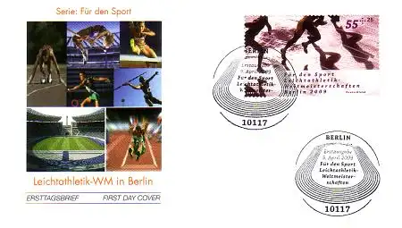 D,Bund Mi.Nr. 2728 Sporthilfe, Leichtathletik-WM, Kurzstreckenlauf (55+25)