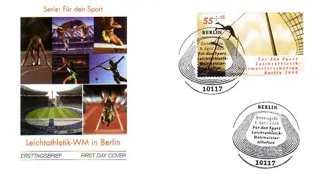 D,Bund Mi.Nr. 2729 Sporthilfe, Leichtathletik-WM, Stabhochsprung (55+25)