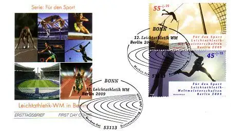 D,Bund Mi.Nr. S 58 Sporthilfe, Leichtathletik-WM Berlin (2729+2727)