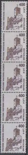 D,Bund Mi.Nr. 2211 SWK Wartburg Eisenach (400Pf/2,05€), Fünferstreifen