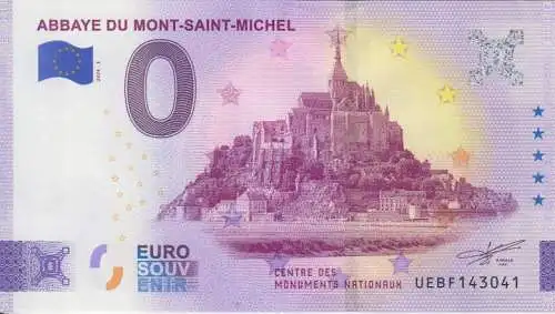 0 - Euro - Souvenir-"Banknote" ABBAYE DU MONT-SAINT-MICHEL