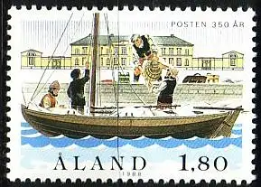 Aland Mi.Nr. 26 350 Jahre Postdienst, Schiff, Post- und Zollhaus (1.80M)