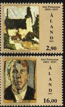 Aland Mi.Nr. 61-62 100 Geb. Joel Pettersson (2 Werte)