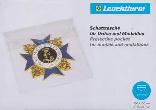 Leuchtturm, Schutztasche für Orden, Medaillen, Ehrenzeichen bis 90 mm (1 Stück)