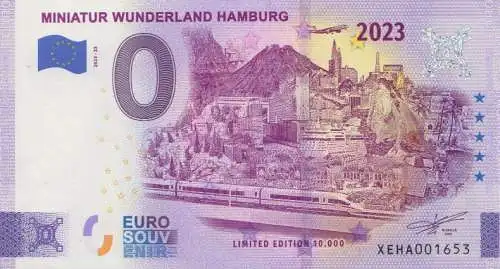 0 - Euro - Souvenir-"Banknote" Miniatur Wunderland Hamburg, Highlights