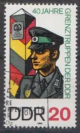 D,DDR Mi.Nr. 3048 40 Jahre Grenztruppen, Soldat, Grenzpfahl (20)