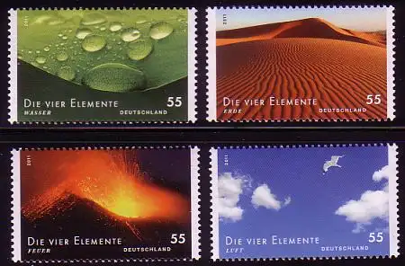 D,Bund Mi.Nr. 2852-55 Post: Die vier Elemente (4 Werte)