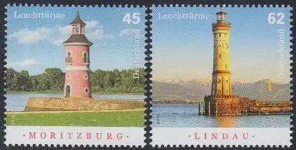 D,Bund Mi.Nr. 3156-57 Leuchttürme Moritzburg und Lindau (2 Werte)