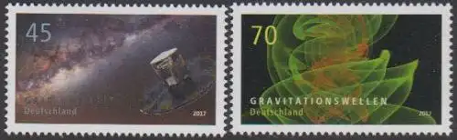 D,Bund MiNr. 3347-48 Astrophysik, ESA-Satellit, Gravitationswellen (2 Werte)