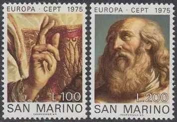 San Marino Mi.Nr. 1088-89 Europa 75, Gemälde von Guercino (2 Werte)