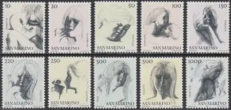 San Marino Mi.Nr. 1105-14 Freim.Die Ziviltugenden (10 Werte)