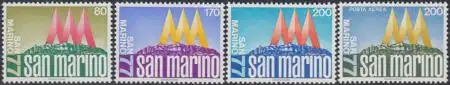 San Marino Mi.Nr. 1127-30 Briefmarkenausst. SAN MARINO '77, Monte Titano (4 W.)