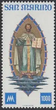 San Marino Mi.Nr. 1147 100Jahre Briefmarken v.San Marino, Hl.Marinus (1000)