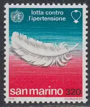 San Marino Mi.Nr. 1153 Weltgesundheitstag, Bluthochdruckkampagne (320)