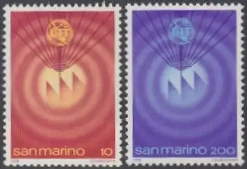 San Marino Mi.Nr. 1160-61 Weltfernmeldetag, Beitritt zur UIT (2 Werte)