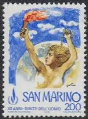 San Marino Mi.Nr. 1168 Allg.Erklärung d.Menschenrechte, Frau, Weltkugel (200)