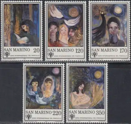 San Marino Mi.Nr. 1182-86 Int.Jahr des Kindes, Gemälde v.M.Busignani Reffi (5W.)