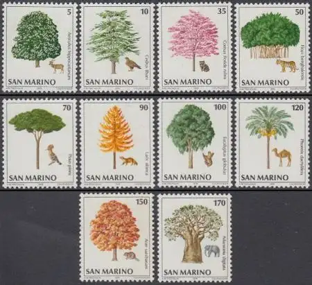 San Marino Mi.Nr. 1188-97 Umweltschutz (10 Werte)