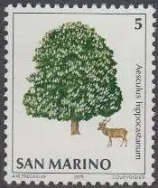 San Marino Mi.Nr. 1188 Umweltschutz, Kastanie, Hirsch (5)