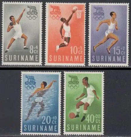 Surinam Mi.Nr. 384-88 Olympia 1960 Rom (5 Werte)