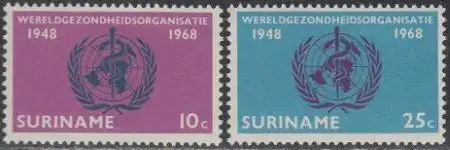 Surinam Mi.Nr. 538-39 20 Jahre WHO (2 Werte)