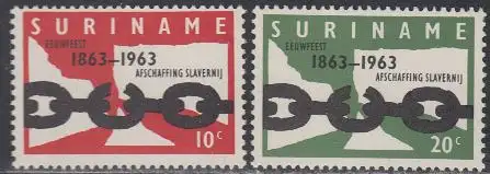 Surinam Mi.Nr. 433-34 Abschaffung der Sklaverei (2 Werte)