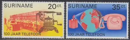 Surinam Mi.Nr. 730-31 100Jahre Telefon (2 Werte)