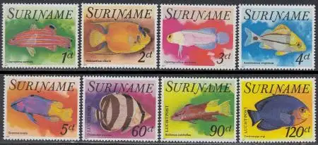 Surinam Mi.Nr. 771-78 Tropenfische (8 Werte)