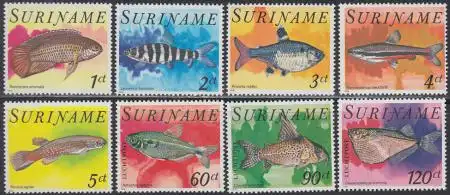 Surinam Mi.Nr. 827-34 Tropenfische (8 Werte)