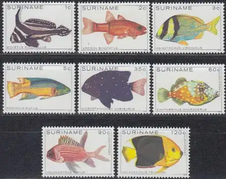 Surinam Mi.Nr. 869-76 Fische (8 Werte)