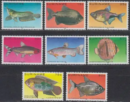 Surinam Mi.Nr. 910-17 Tropenfische (8 Werte)