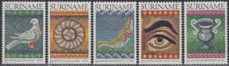 Surinam Mi.Nr. 1021-25 Ostern, Mosaike (5 Werte)