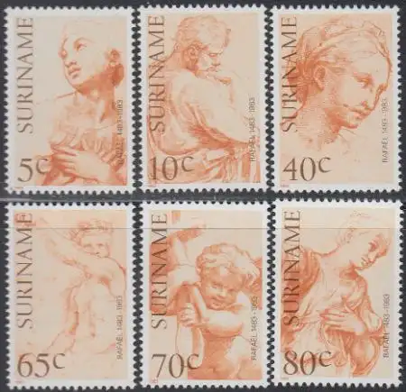 Surinam Mi.Nr. 1026-31 500.Geb. Raffael (6 Werte)