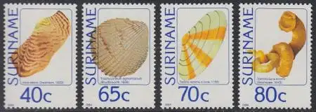 Surinam Mi.Nr. 1071-74 Muscheln und Schnecken (4 Werte)