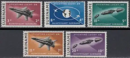 Surinam Mi.Nr. 441-45 Luft- und Weltraumfahrt (5 Werte)