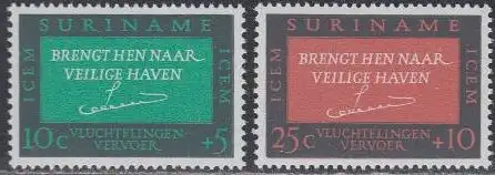 Surinam Mi.Nr. 482-83 Komitee für europäische Auswanderung ICEM (2 Werte)