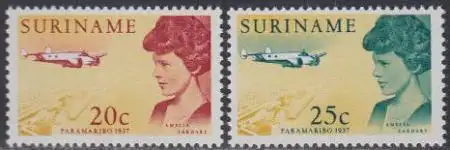 Surinam Mi.Nr. 521-22 Besuch Amelia Earhart in Paramaribo (2 Werte)