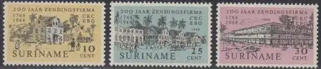 Surinam Mi.Nr. 542-44 200Jahre Missionsfirma Kersten & Co (3 Werte)