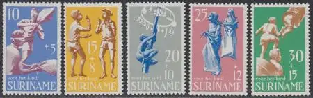 Surinam Mi.Nr. 564-68 Voor het Kind, Konferjari-Kinderspiele (5 Werte)