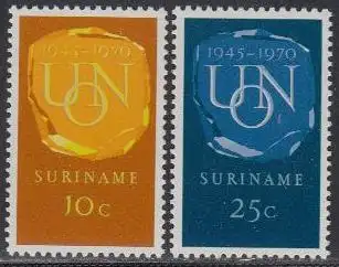 Surinam Mi.Nr. 579-80 25Jahe UNO (2 Werte)