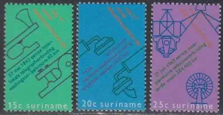 Surinam Mi.Nr. 601-03 Weltfernmeldetag (3 Werte)