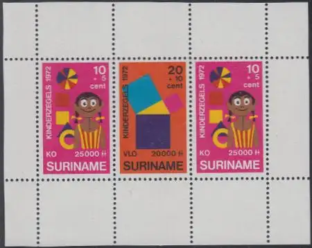 Surinam Mi.Nr. Block 12 Voor het Kind, Puppe, Spielzeug, Lehrsatz d.Pythagoras 