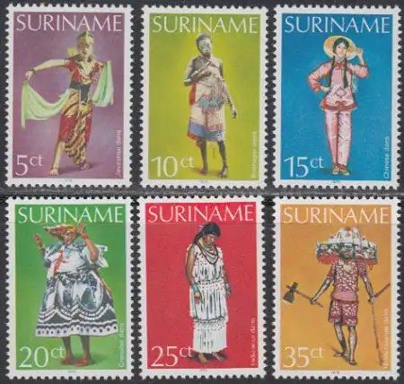 Surinam Mi.Nr. 858-63 Tanzkostüme (6 Werte)