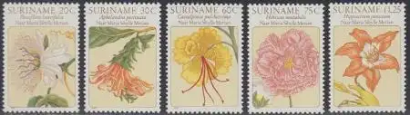 Surinam Mi.Nr. 929-33 Blumen (5 Werte)