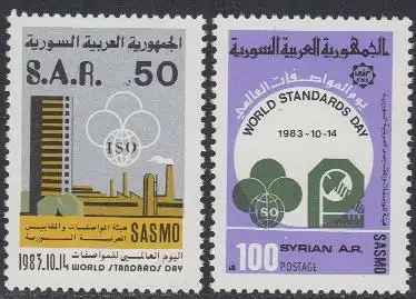 Syrien Mi.Nr. 1576-77 Tag der Standardisierung (2 Werte)