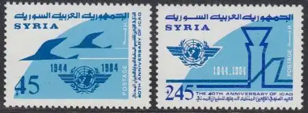 Syrien Mi.Nr. 1603-04 Internationale Organisation für Zivilluftfahr (2 Werte)